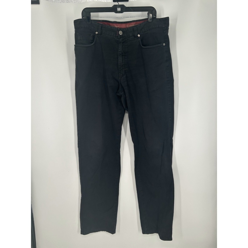 Ermenegildo Zegna Chino Pants Mens 38x34 Black Straight Leg 5-Pockets Dark Wash